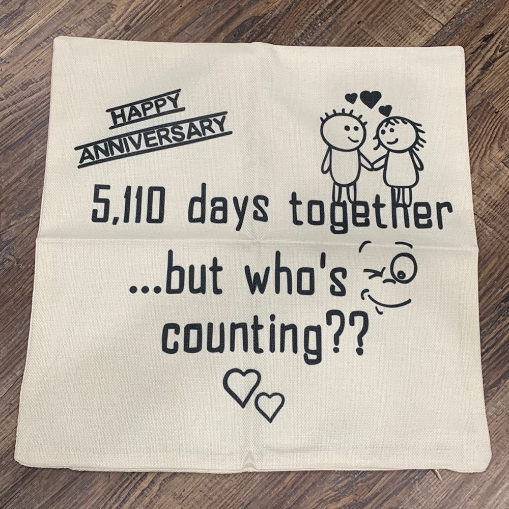 Happy Anniversary cushion cover